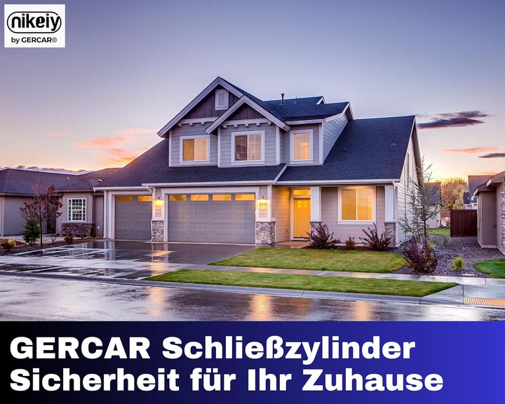 GERCAR Pro Profil-Zylinder 30/10 Halbzylinder - Schliesszylinder aus Messing Vernickelt - Garagentor