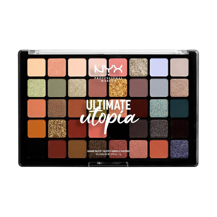 NYX Professional Makeup Lidschattenpalette, Ultimate Shadow Palette, Gepresster Puder Lidschatten, 4