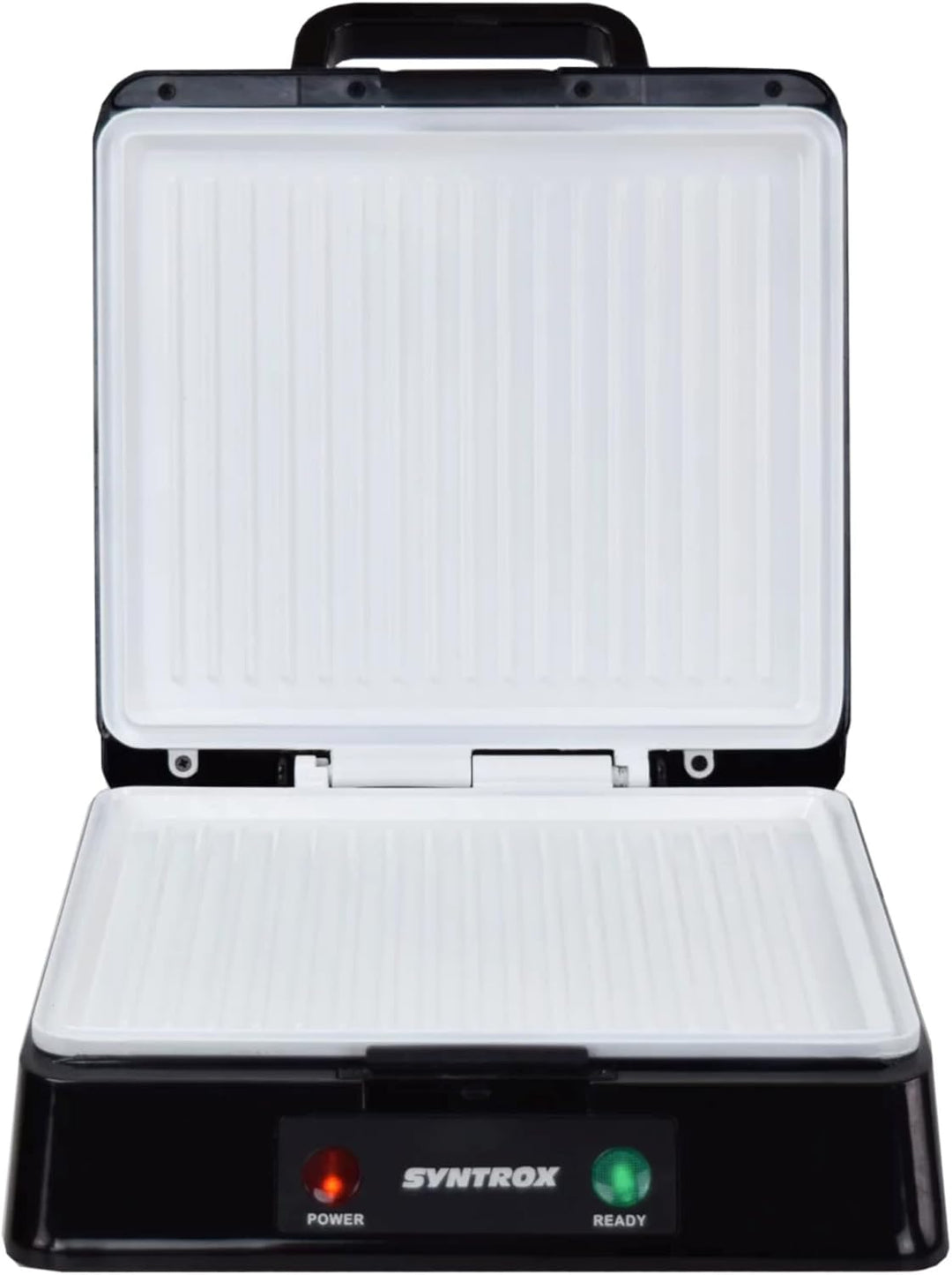Syntrox Germany Kontaktgrill Plovas mit XXL Keramik Grillplatten und Thermostat 100° aufklappbar, 20