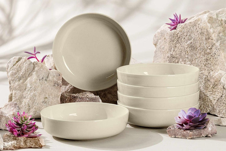 Konsimo. Elegant Suppenteller Set 6er - Schale aus Keramik - Pastateller und Tiefteller für 6 Person