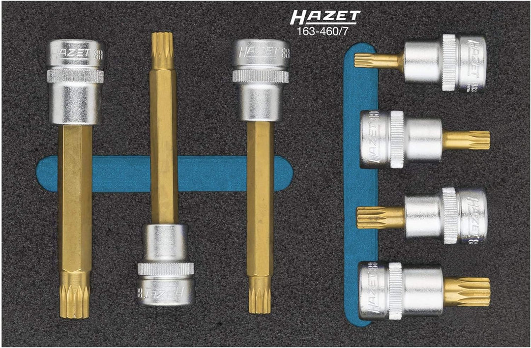 Hazet Schraubendreher-Steckschlüsseleinsatz-Satz, Vierkant hohl 10 mm, Innen Vielzahn Profil XZN, 1
