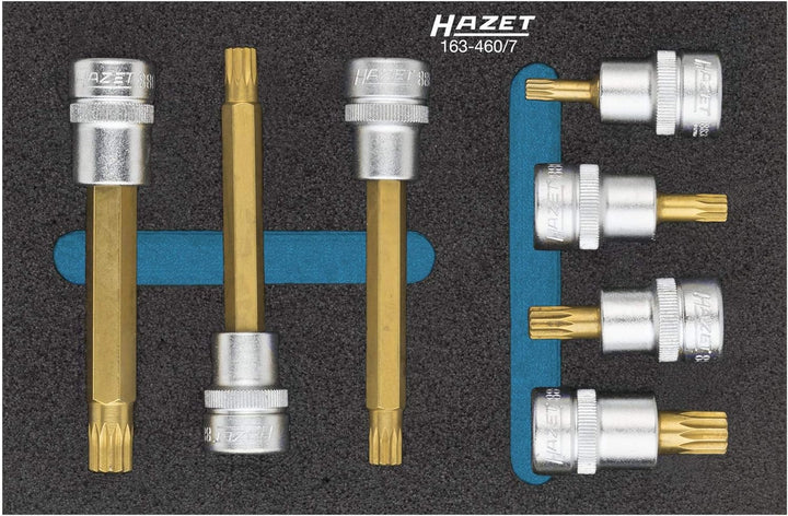 Hazet Schraubendreher-Steckschlüsseleinsatz-Satz, Vierkant hohl 10 mm, Innen Vielzahn Profil XZN, 1