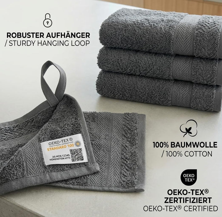 Betz 10-TLG. Handtuch-Set Premium 100% Baumwolle 2 Duschtücher 4 Handtücher 2 Gästetücher 2 Waschhan