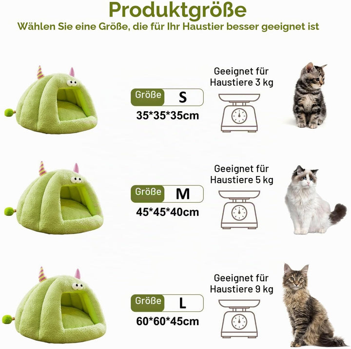 Galatée Katzenhöhlenbett, Warmes Höhlenschlafhaus Für Katzen Und Hunde, Weiches Plüsch-Hundebett, Ge