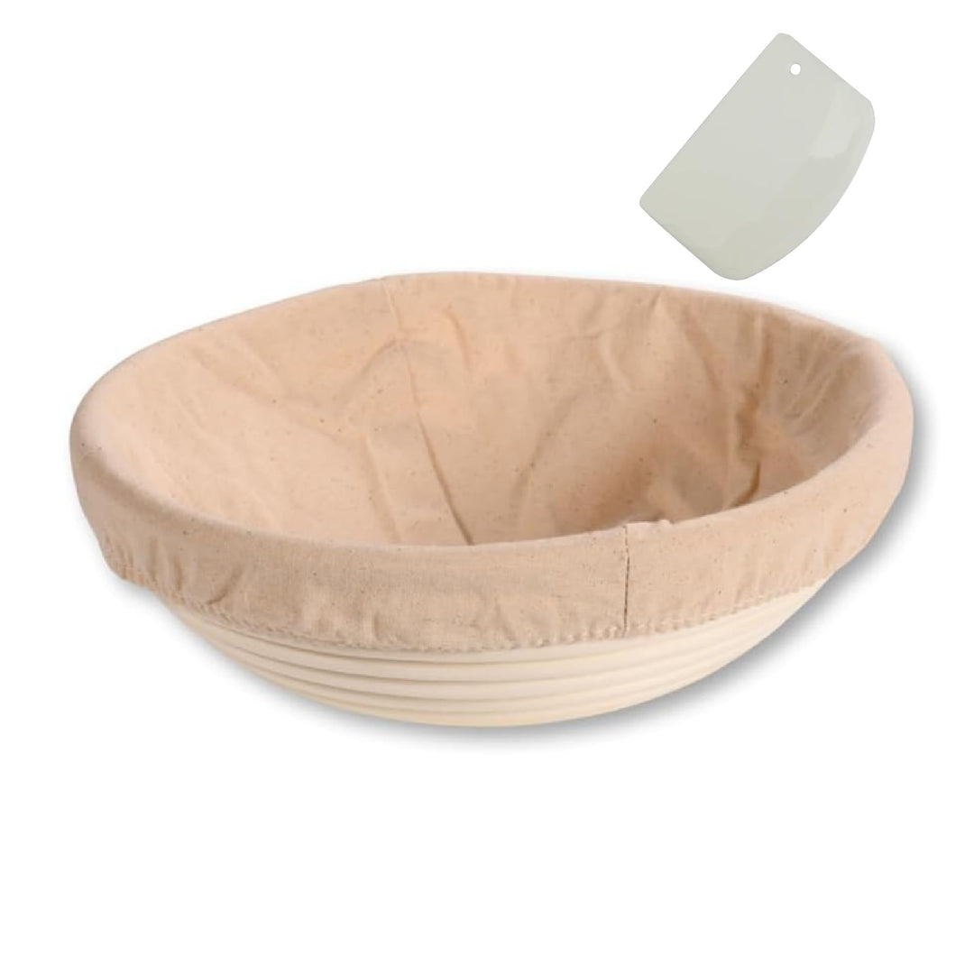 KESPER | Gärkörbchen mit Teigschaber, Material: Rattan, Textilfutter (abnehmbar), Masse: 25 cm Ø - 8