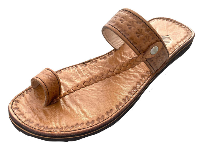 LaRocco Ledersandalen Zehenring Zehentrenner Zehenschlaufe Echtleder Sandalen 17.a.b.w 36 EU Beige,