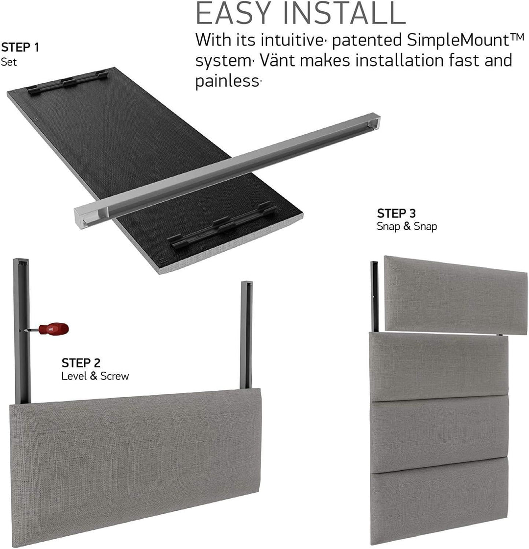 VANT Gepolsterte Kopfteile - Accent Wall Panels - Pack von 4 - Einfach Passen - König Zwilling Bett