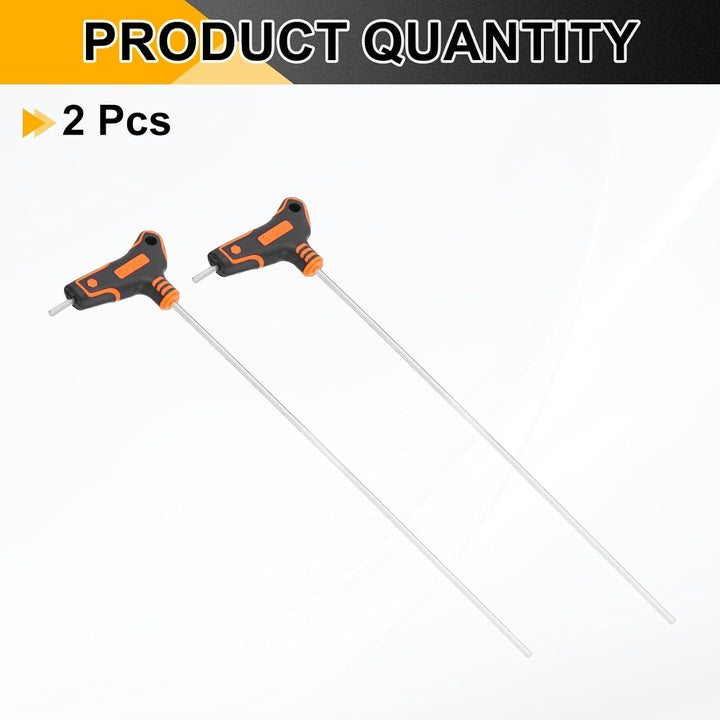 QUARKZMAN 2 Stück T-Griff Flachkopf Innensechskantschlüssel 3mm Metrisch S2 Stahl Extra Langer Arm T