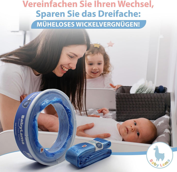 20 Stück Nachfüllfolie für Windeleimer-Nachfüllkassetten, kompatibel mit Angelcare, Litter Locker, L