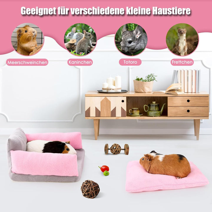 ONEJU Meerschweinchen-Bett, Meerschweinchen-Sofa, Kaninchen-Bett, Kaninchen-Sofa, Meerschweinchen-Kä