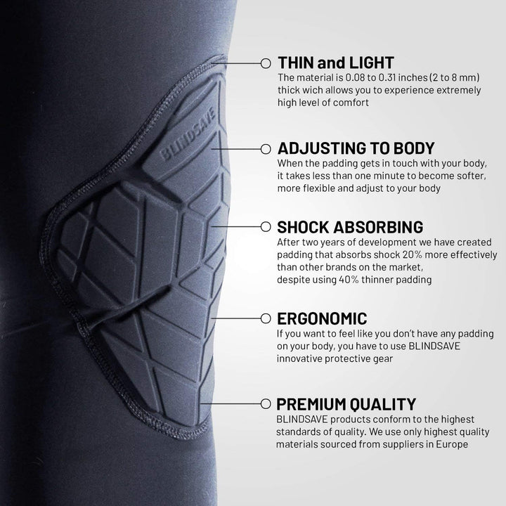 BLINDSAVE Knee Pads; Knie Sleeves, 1 Paar - schwarz Gr. S Schwarz Grösse S, Schwarz Grösse S
