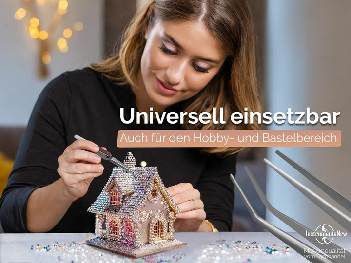 Klemmpinzetten Set Kreuzpinzette Lötpinzette Technische Pinzette Gerade Abgewinkelt Gebogen glatte S