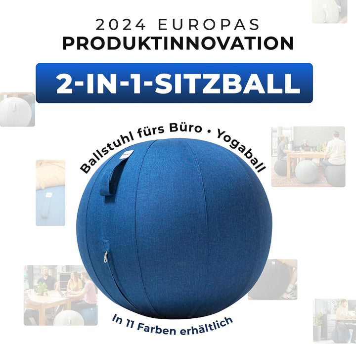 Backerz Sitzball 65 cm - Ergonomische Sitzmöbel für Büro und Heimbüro - Langlebiger Stoff, Gymnastik