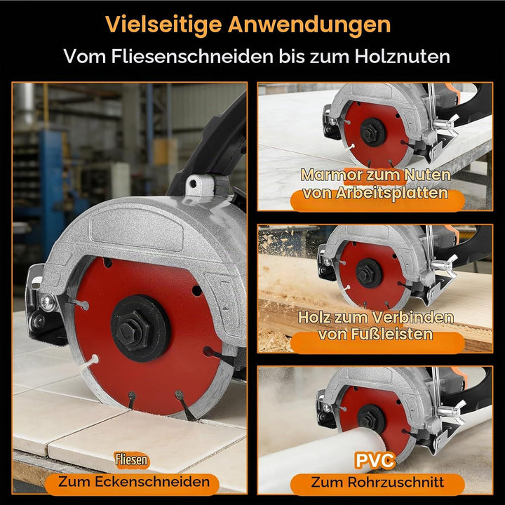 1300W Fliesenschneider Elektrisch, 0-45° Grad Fliesenschneider Nassschneider, Nass-/ Trocken Fliesen