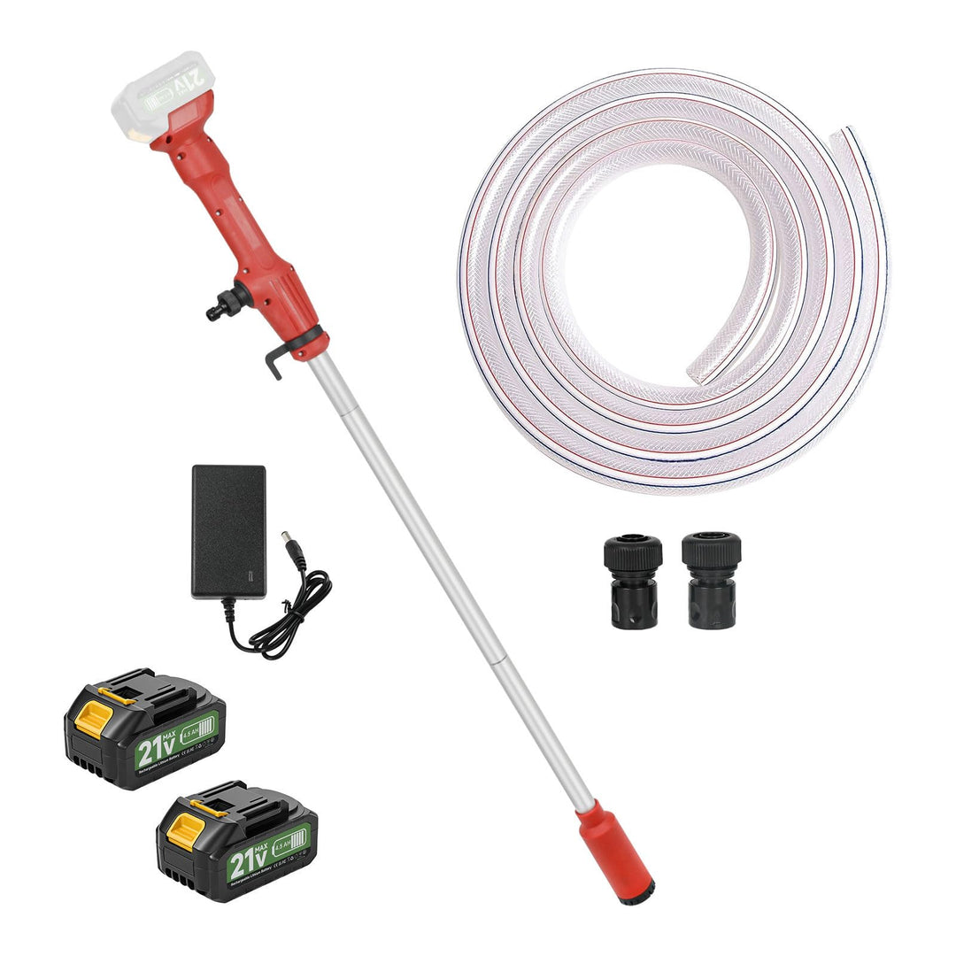 Akku-Regenfasspumpe, Kabellose Stangen Wasserpumpe mit 2 x 4,5 Ah Akku, 11000 U/min, 2725 L/H Förder