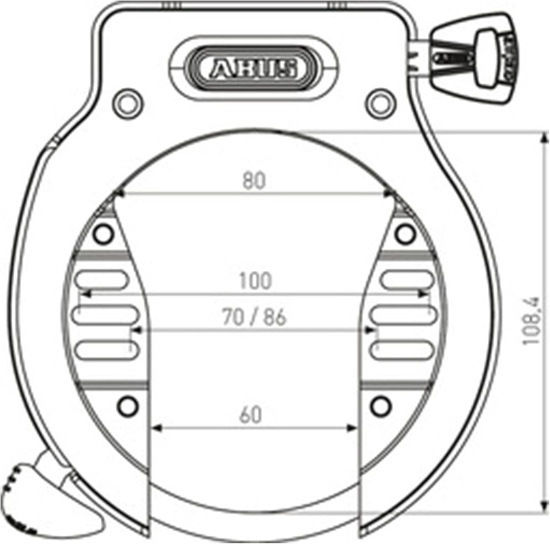 ABUS Unisex – Erwachsene 4650SL NR BK OE Rahmenschlösser, Unifarben, universal