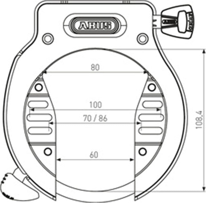 ABUS Unisex – Erwachsene 4650SL NR BK OE Rahmenschlösser, Unifarben, universal