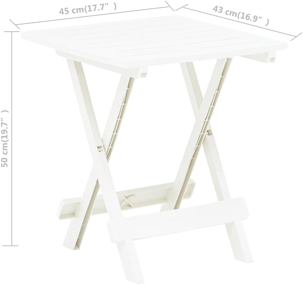 Quadratischer Camping-Klapptisch, Made in Italy, 44x50x44 cm, weisse Farbe