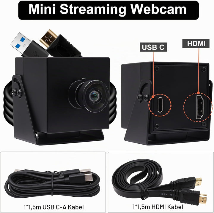 Svpro 4K HDMI USB3.0 Webcam 60FPS Weitwinkel 120 Grad USB Streaming Kamera 4K 60FPS H.264 Externe Co