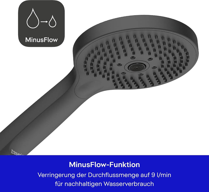 Duravit Universal Duschkopf, Duschbrause mit 3 Strahlarten (Rain, Pulse, Mono), Handbrause rund (Ø 1