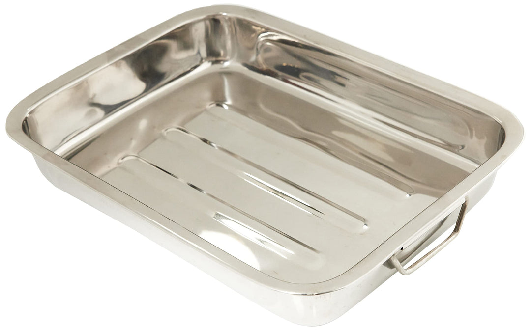 Ibili Bräter mit Griffen 35x19x5,5 cm aus Edelstahl, silber, 26 cm 35 x 19 x 5.5 cm, 35 x 19 x 5.5 c