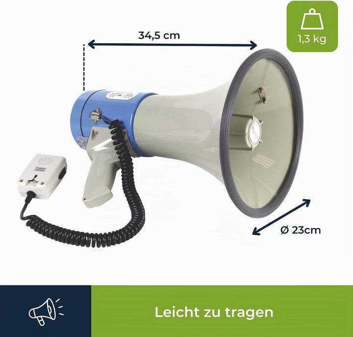 Megaphon 25W mit Handmikrofon &amp; Sirene Velleman MP25SFM
