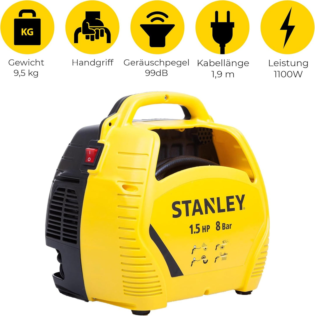 Stanley Airkit Kompressor, max 8bar, ölfrei, 180l/min, 1100 W, 230 V, Airkit