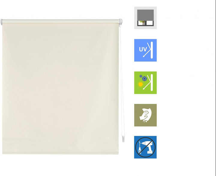 PUR LINE EASYFIX Verdunkelungsrollo, Grösse Breite x Höhe 47 x 180 cm, Stoffgrösse 43 x 175 cm, blic