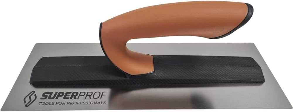 Super Prof by Maurerfreund, FLEX Comfort-Glättekelle, Extraleichte Carbon-Stütze mit Softgriff, Flex
