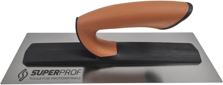 Super Prof by Maurerfreund, FLEX Comfort-Glättekelle, Extraleichte Carbon-Stütze mit Softgriff, Flex
