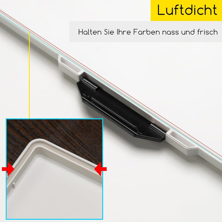 MEEDEN Luftdichte Wet Palette: Mischpalette mit 33 Wells & Deckel - Aquarell Palette mit grossen Mis