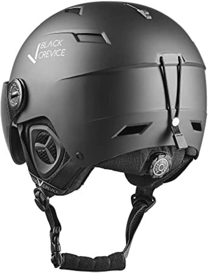BLACK CREVICE Skihelm mit Visier Kirchberg I Atmungsaktiver Skihelm Herren & Damen mit Lüftungsöffnu