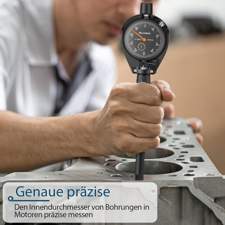 ALLmeter Bohrungslehre Messuhr Set Bohrungsmessgerät 50-160 mm Aluminiumlegierung Innendurchmesser M