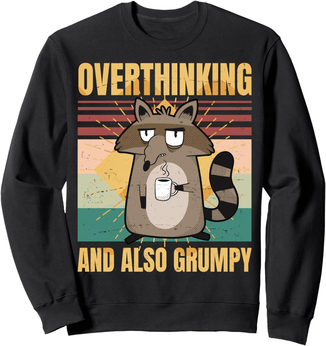 Überdenken und auch mürrisch - Stimmung Racoon - Vintage Sweatshirt