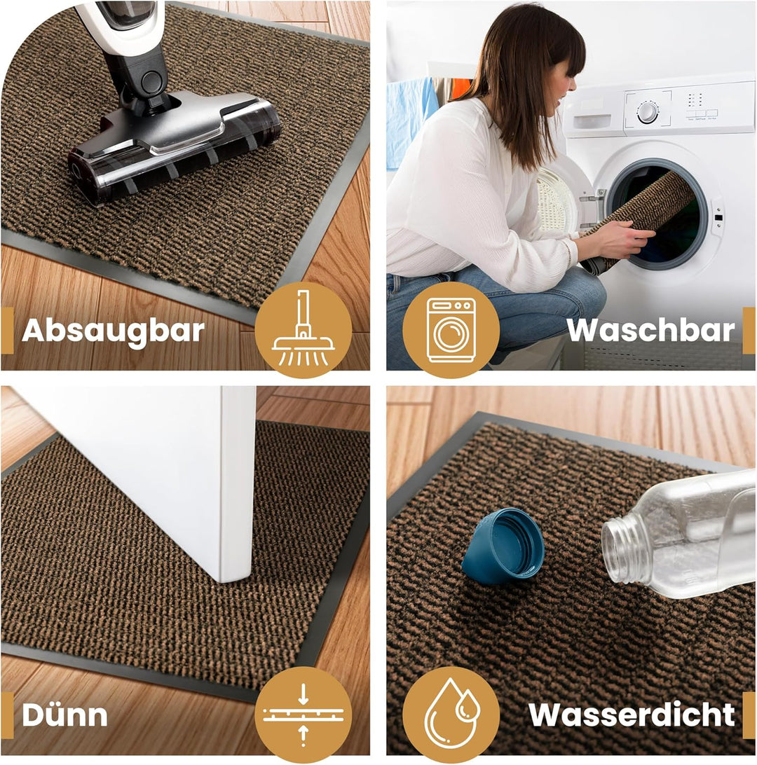 Bodenständig® Saubere Schuhe Dank saugstarkem Stoff (robust) perfekte Grösse Braun in 60x90cm - Fuss