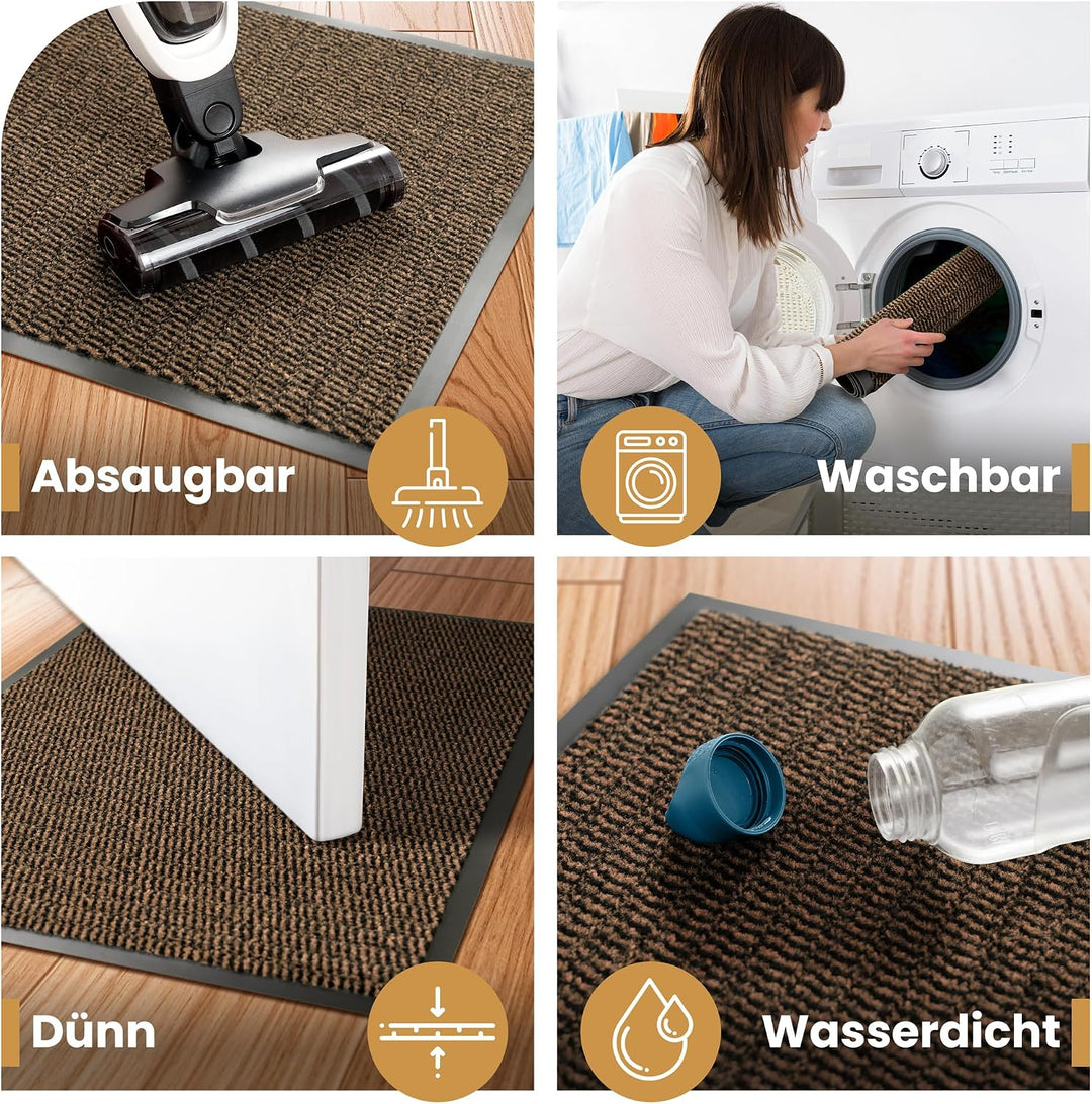 Bodenständig® Saubere Schuhe Dank saugstarkem Stoff (robust) perfekte Grösse Braun in 90x150cm - Fus