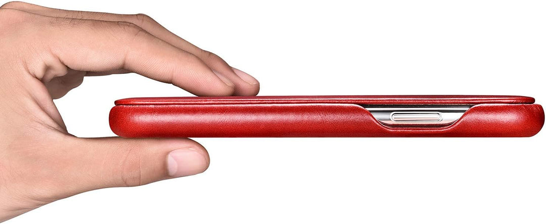 ICARER Hülle passend für Apple iPhone XR (6,1 Zoll), Handyhülle mit echtem Leder, Case, Schutz-Hülle