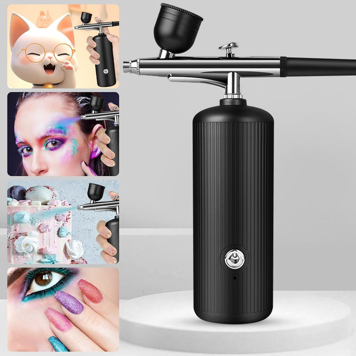 Airbrush-Kit mit Kompressor - Wiederaufladbares, Tragbares, Verstopfungsfreies Hochdruck-Airbrush-Se