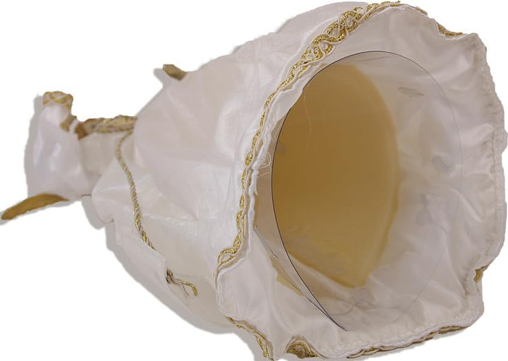 FADEDA Engel mit Stoffkleid, weiss/Höhe:28 cm/handbemalt/detailgetreue Krippen Figuren - Weihnachten