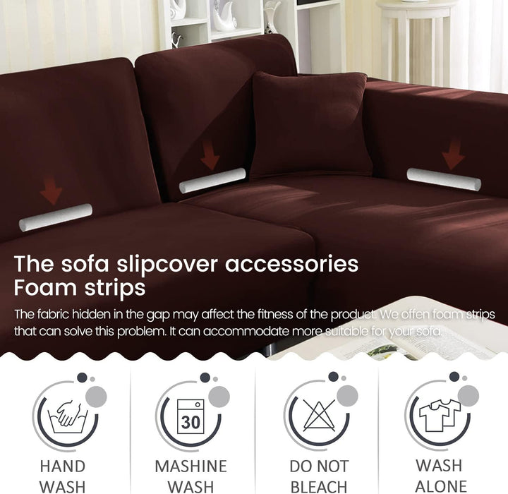 ShowyLive Sofa Überzug Couch Überzug 2er Set für Ecksofa L-Form Sofabezug 3 Sitzer+3 Sitzer, mit 2 S