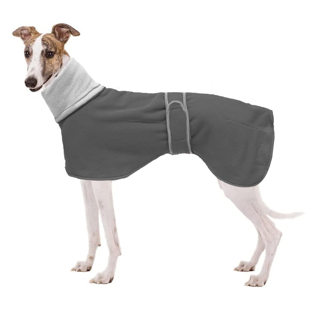 Geyecete Fleece Hundemantel Pullover für Windhunde,Whippet winterjacken Rollkragen Warmes Verstellba