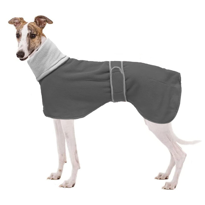 Geyecete Fleece Hundemantel Pullover für Windhunde,Whippet winterjacken Rollkragen Warmes Verstellba