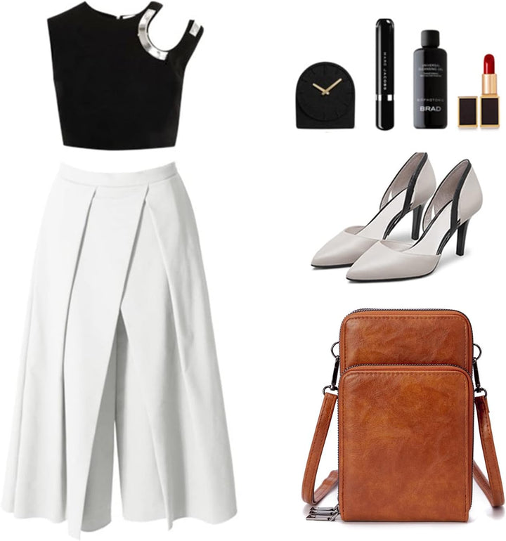 myfriday Kleine Umhängetasche für Damen, Mini Messenger Schulter Handtasche Geldbörse mit Kreditkart