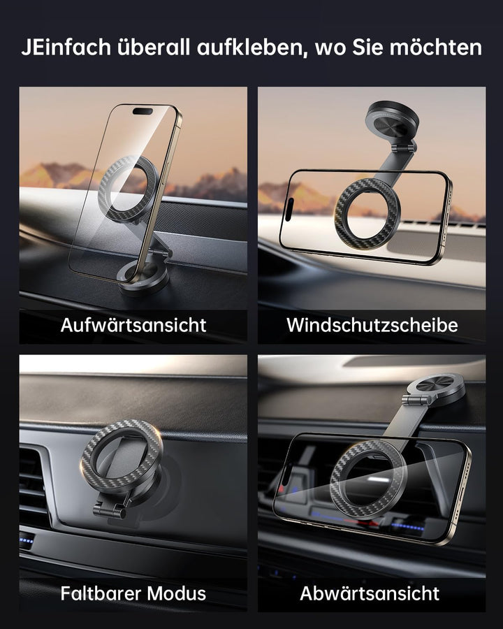 SYNCWIRE Handyhalterung Auto für MagSafe, [360°-Drehung&Faltbar] Magnetischer Telefonhalter das Auto