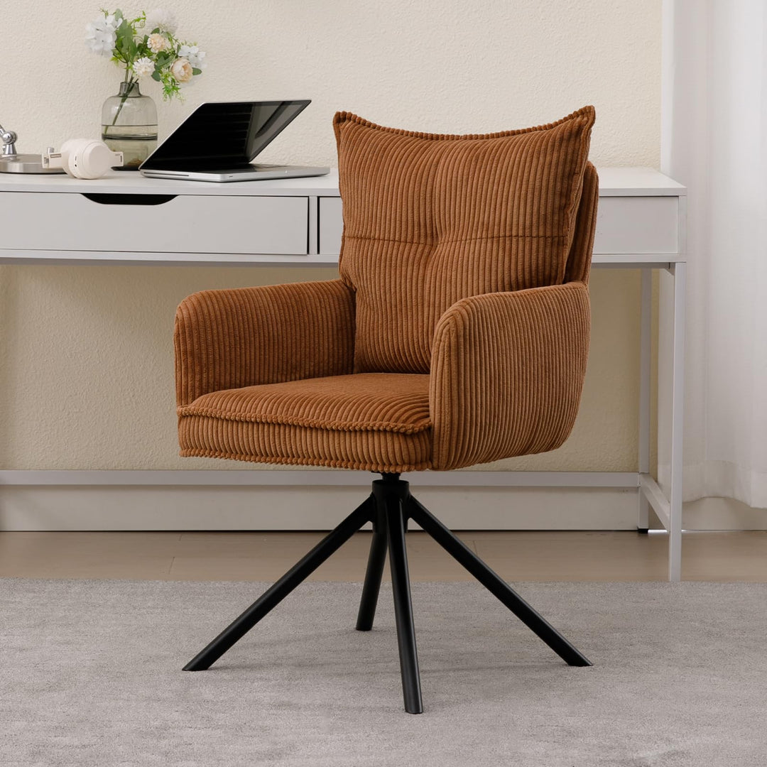 chairus Bürostuhl für Arbeitszimmer Ergonomischer Schreibtischstuhl für Büro Kordsamt 360° Drehstuhl