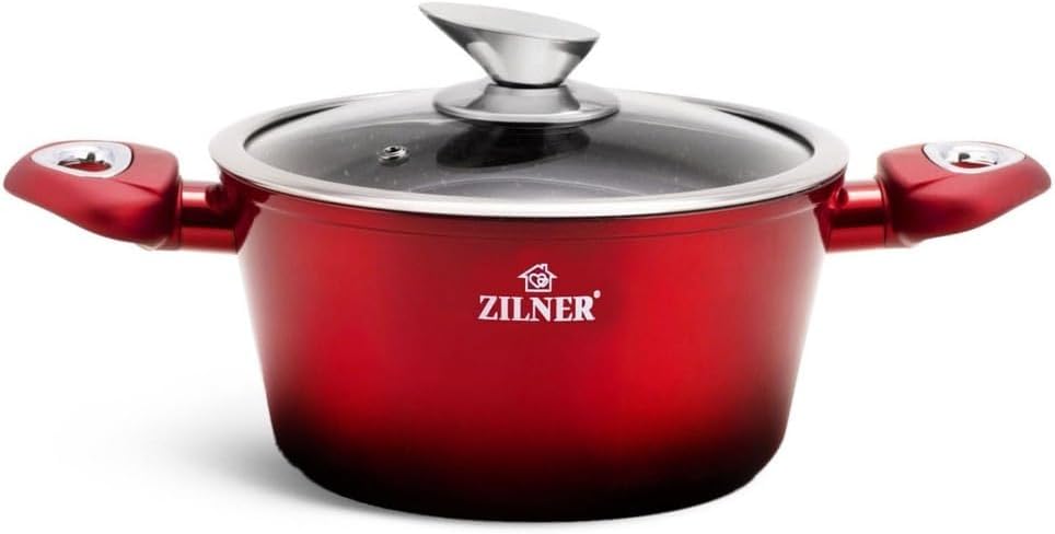 Zilner Töpfe und Pfannen Set - Topfset 15-teilig - Marmorbeschichtung und Keramikbeschichtung - mit