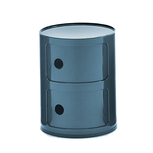 Componibili 2 Container, blau glänzend H 40cm Ø 32cm