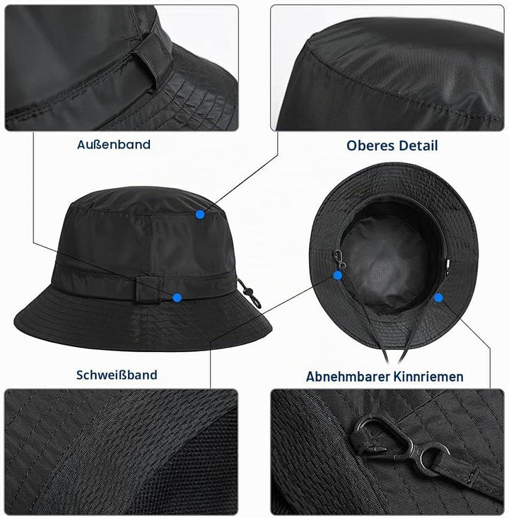 Comhats Regenhut Unisex für Damen Herren Wasserdichter Bucket hat Faltbar Eimerhut Strand Surfen Ang