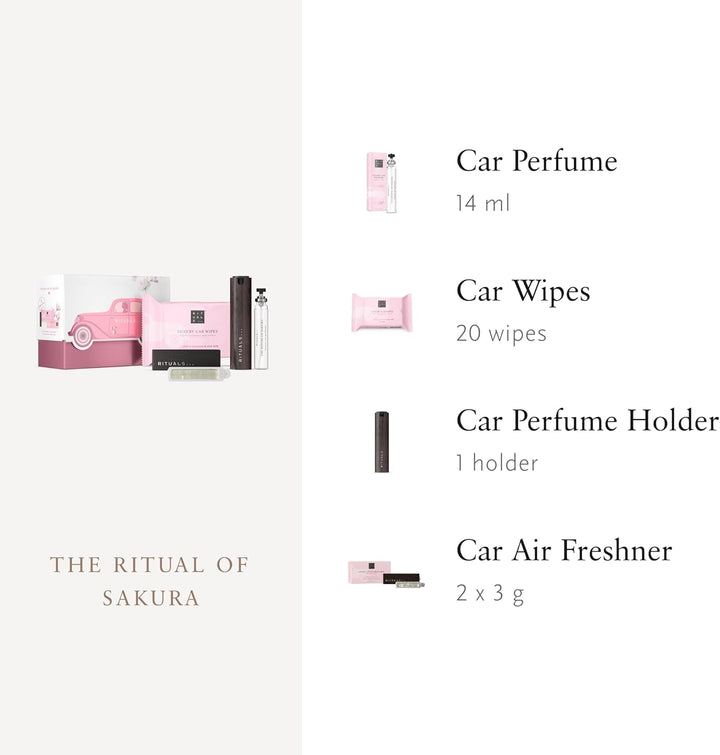 RITUALS The Ritual of Sakura Autoparfum Geschenkset – Enthält ein Autoparfum, eine Packung Autotüche