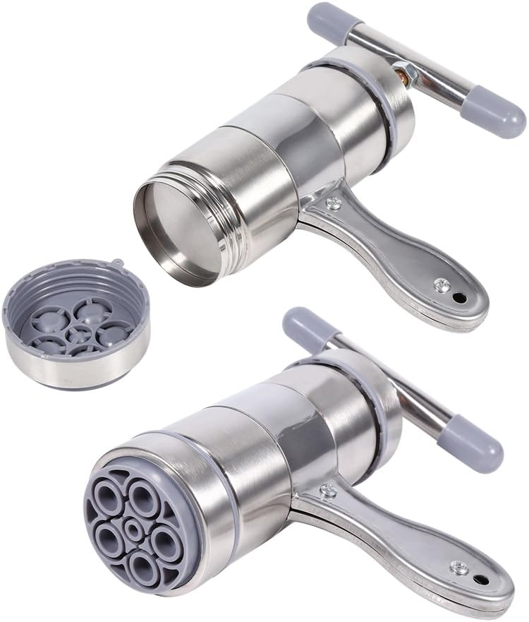 1Pc Pasta Maker Edelstahl Noddle Juicer Druckmaschine Machbar Handbetätigt Mit 5 Formköpfen
